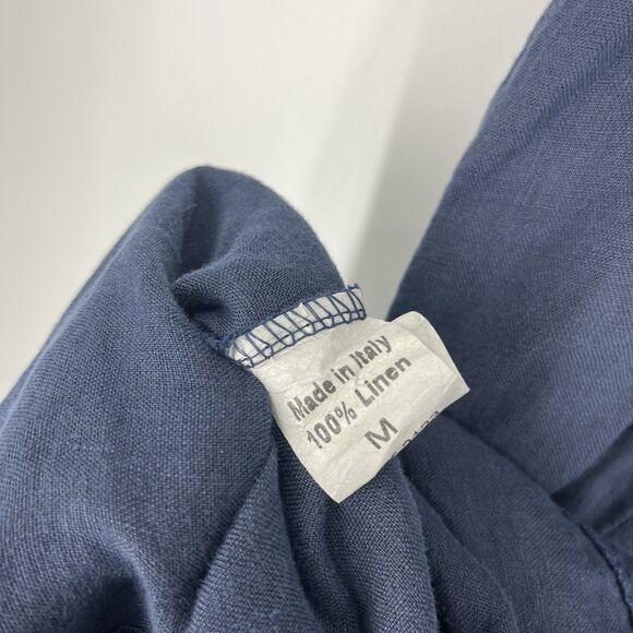 Terzo Millennio Dress Size Medium Navy Made in Italy Sleeveless Ruffle Hem Shift - Picture 8 of 9